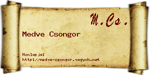Medve Csongor névjegykártya